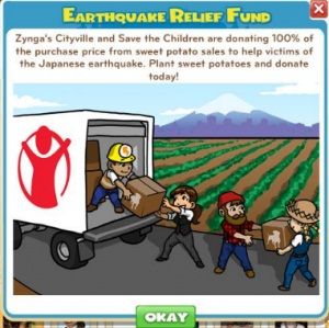 donate Dona dinero a Japón jugando desde Facebook con Zynga
