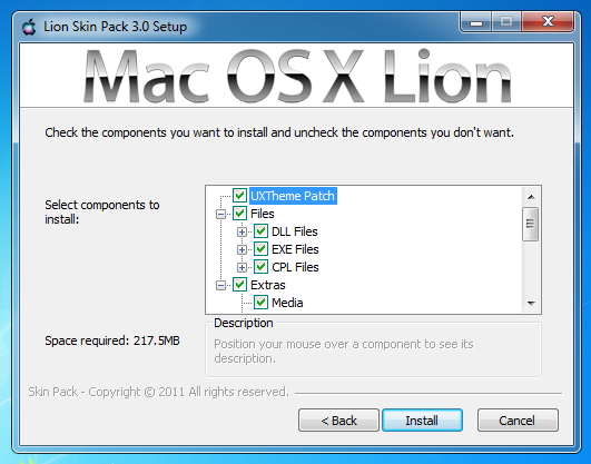 Pack de transformación de Windows 7 a Mac OS X Lion