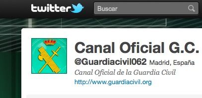 La Guardia Civil llega a Twitter -@Guardiacivil062-