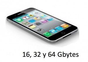iPhone 5 / 4S estará disponible en capacidades de 16, 32 y 64 Gbytes