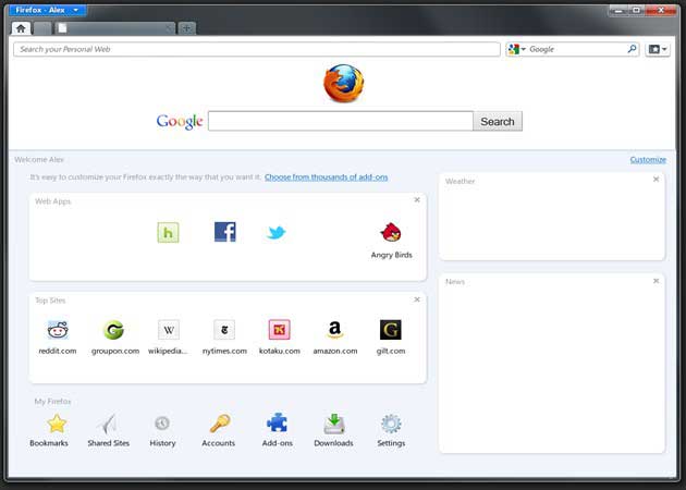 Firefox9 2 Firefox 9, primer vistazo