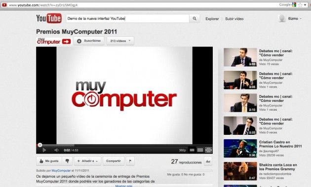 Captura de pantalla 2011 11 21 a las 21.03.06 630x380 Prueba la nueva interfaz de YouTube, te enseñamos cómo