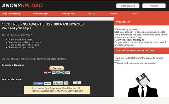 anonyupload Anonymous publica enlaces a contenido de Sony y podría preparar su propio Megaupload