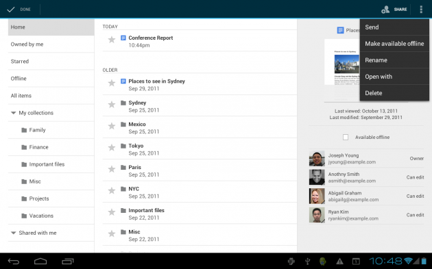 3 tablet offline 630x393 Google Docs offline para Android y mejoras en la versión tablet