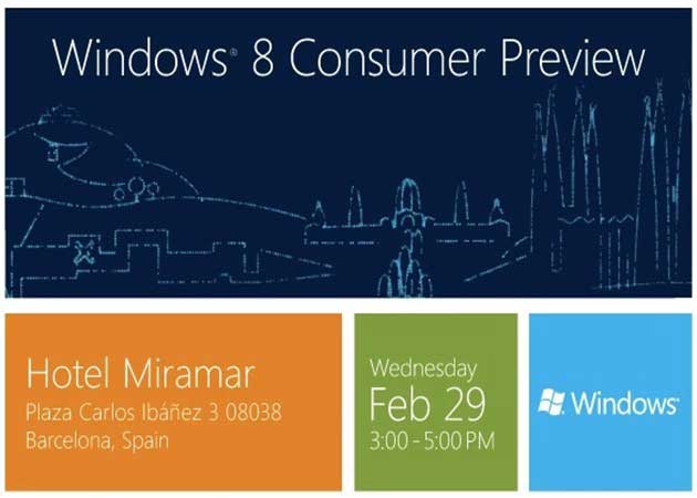 BetaWindows8 La beta de Windows 8 el 29 de febrero en el MWC de Barcelona