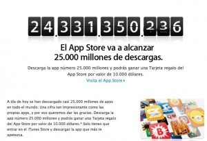 Apple premiará con 10.000 dólares la descarga 25.000 millones de App Store