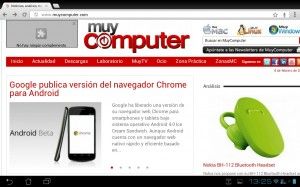 Probando Chrome para Android en el ASUS Transformer Prime