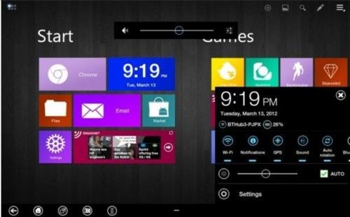 La interfaz Metro, disponible para tablets Android