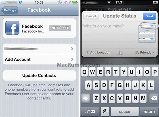 facebook iOS 5