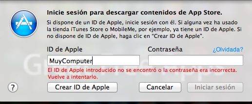 iTunes contraseña password