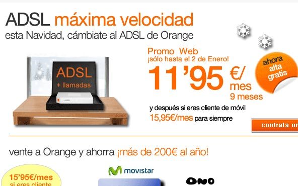Orange, ADSL 20 megas