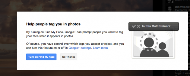 reconocimiento facial google+