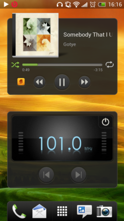 Widgets multimedia HTC One X