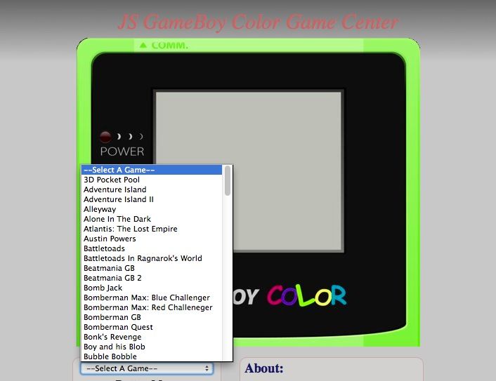 Emulador de Gameboy Color en HTML5 / JavaScript a través del navegador
