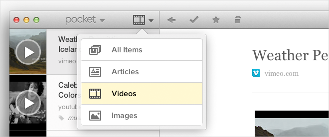 Pocket llega a Mac OS X