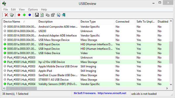 USBDeview, controla qué dispositivos USB se conectan en tu PC 31