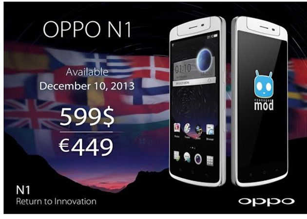 OPPO N1, lanzamiento internacional el 10 de diciembre