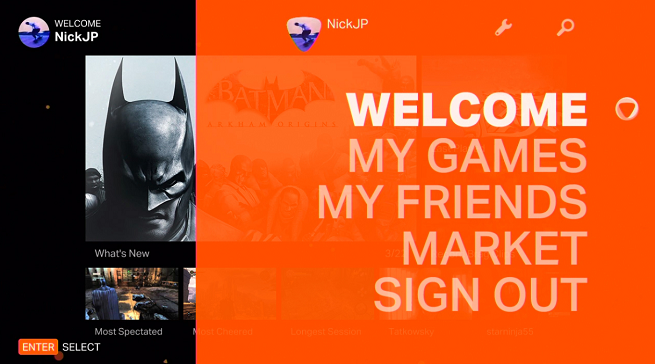 onlive-user-interface