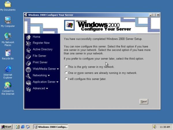 hospedaje en Windows XP y 2000