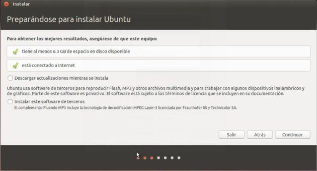 Primer paso instalación Ubuntu