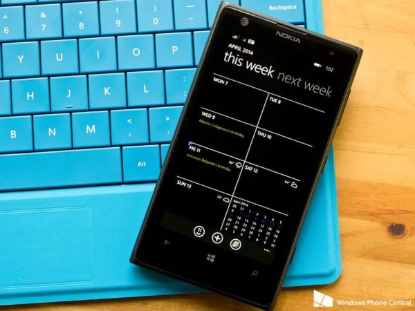 Calendar de Windows Phone 8.1
