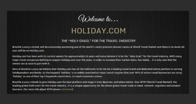 El dominio Holiday.com