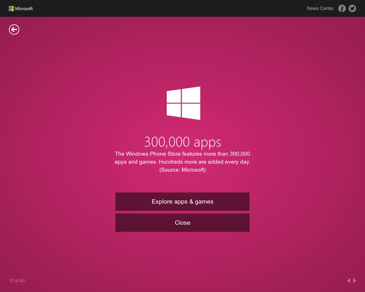 Número de aplicaciones para Windows Phone