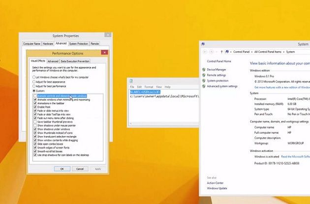 rendimiento de Windows 8