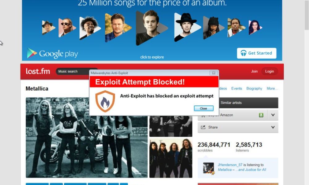 Malware a través de la publicidad en LastFM