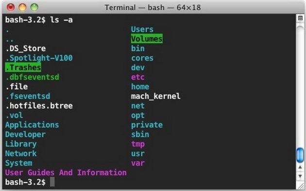 Terminal de Bash en OS X