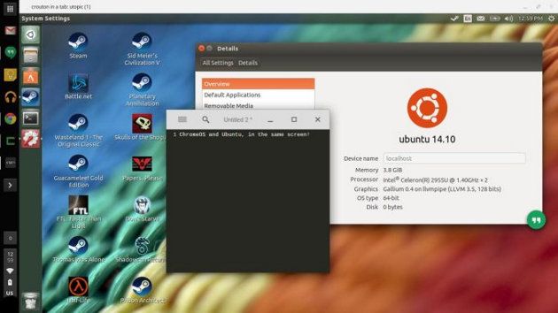 Crouton permite ejecutar Ubuntu en una pestaña de un navegador en un Chromebook