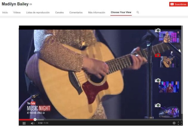 Elegir ángulo en YouTube
