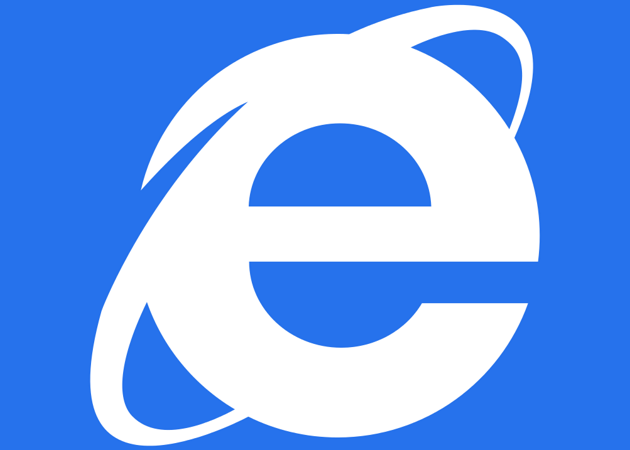 Logo de Internet Explorer con fondo azul