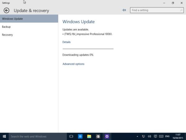 Windows 10 build 10061