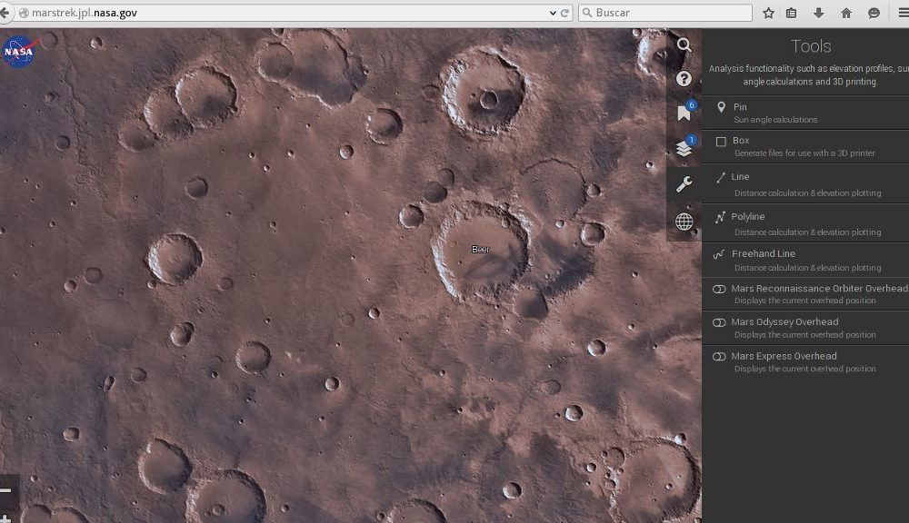La NASA lanza una aplicación para explorar Marte