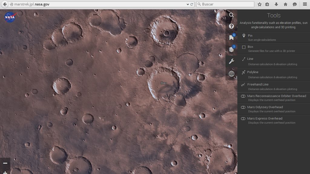 La NASA lanza una aplicación para explorar Marte