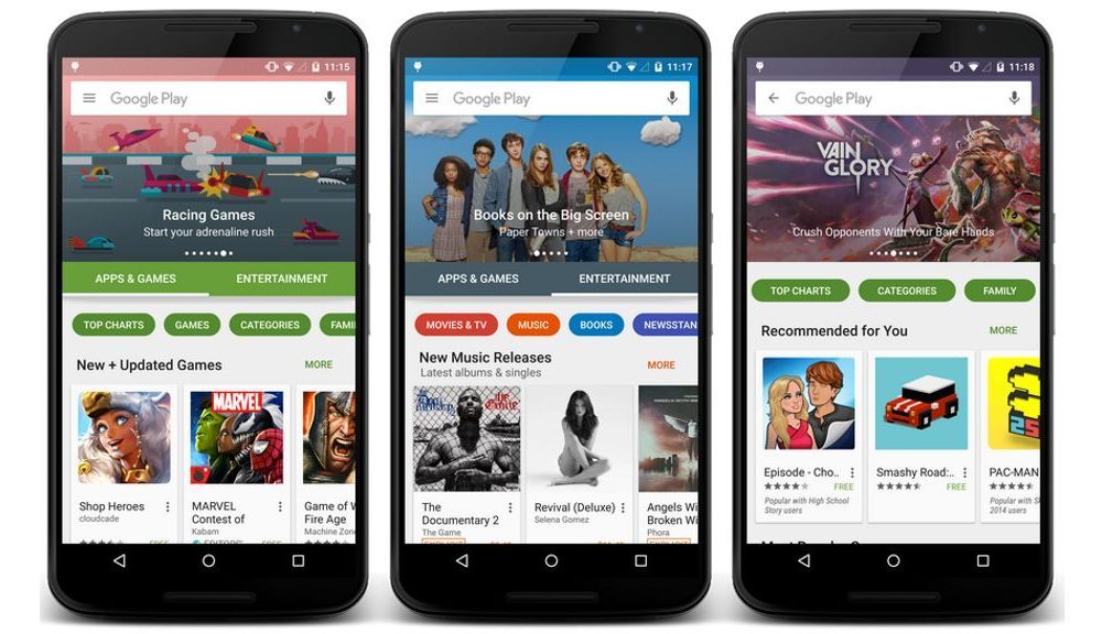 La aplicación de Google Play ha sido renovada