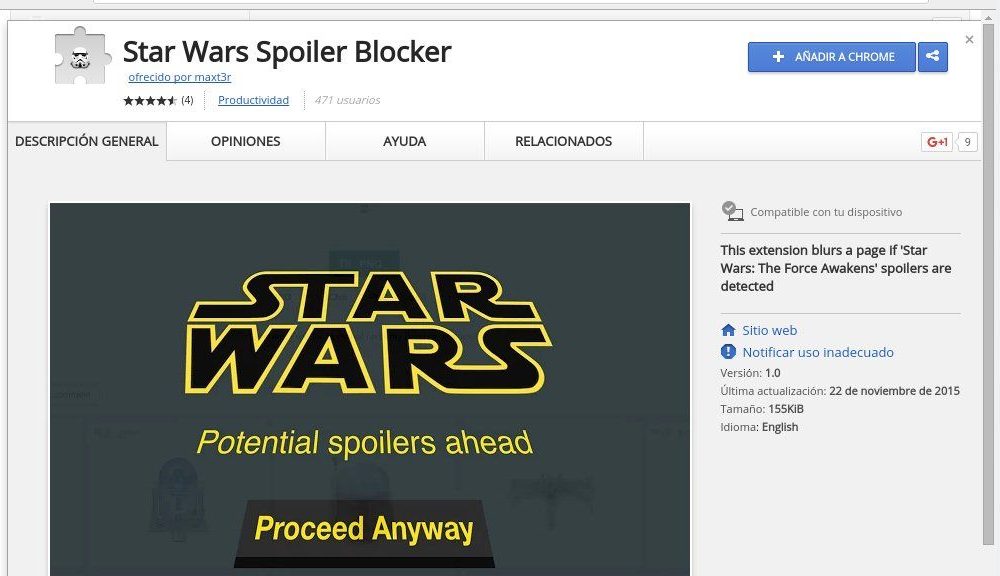 Evita los spoilers de Star Wars con esta extensión para Chrome