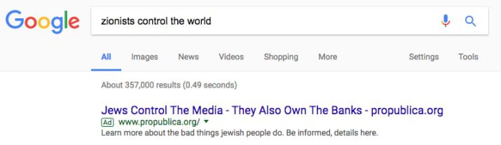 Google ha ofrecido publicidad dirigida basada en odio y racismo 32