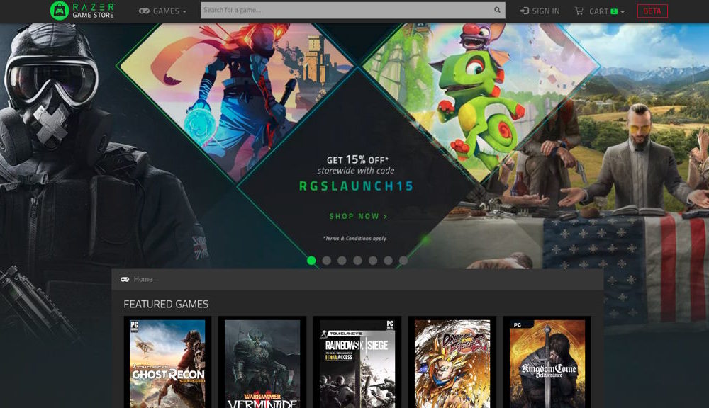 Razer Game Store es la tienda de juegos del fabricante de productos para gamers