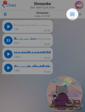 Reproduciendo mensajes de voz al doble de velocidad en Telegram para móvil