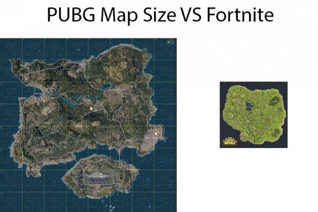 Mapas PUBG vs Fortnite