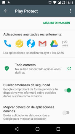 Acceder a Google Play Protect desde la Play Store en Android