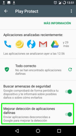 Acceder a Google Play Protect desde la Play Store en Android