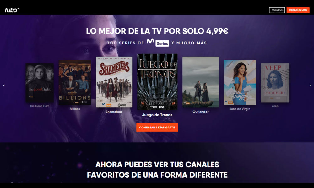 fubotv movistar series juego de tronos