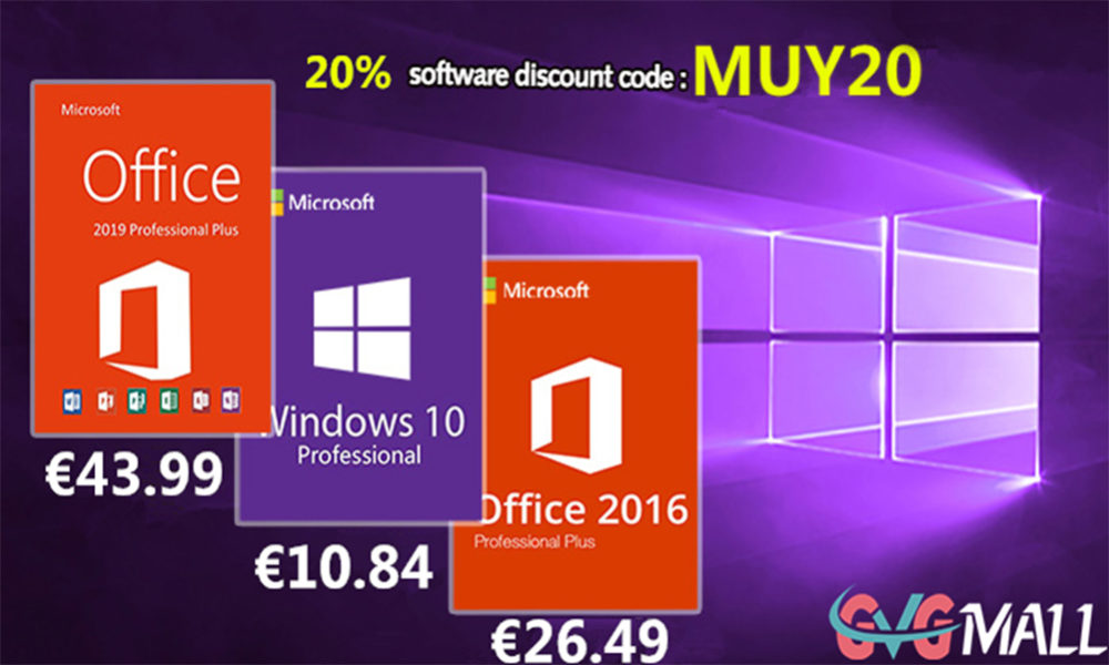 GVGMall Clave Windows 10 Office 2016 MUY20