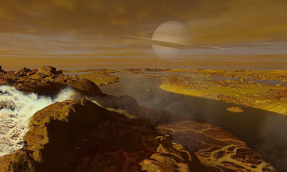 superficie de Titán (representación artística)