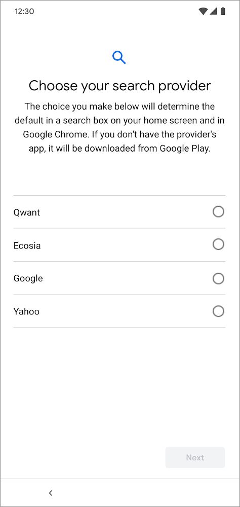 Google te permitirá elegir el buscador por defecto para tu nuevo Android 30
