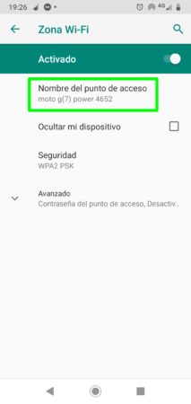 Cambiar el nombre del punto de acceso Wi-Fi de Android