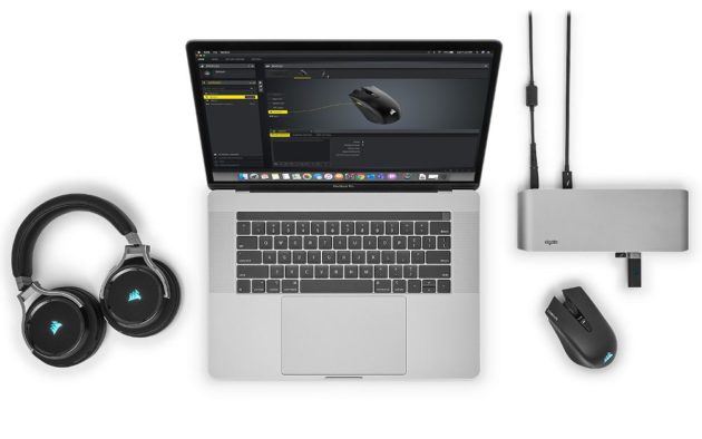 software Corsair iCUE ejecutado en un MacBook Pro